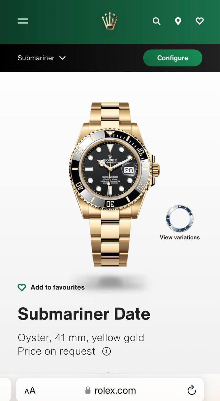 ROLEX Submariner GOLD Luxury watch premium finish